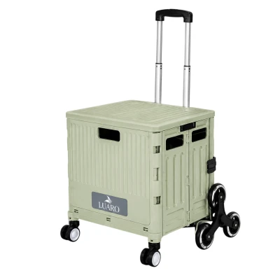 LUARO KX2786 Nákupní vozík skládací s víkem, 8 kol, 32 l