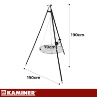 Kaminer 27556 Grilovací trojnožka s roštom 190 x 70 cm