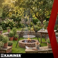 Kaminer 27556 Grilovací trojnožka s roštom 190 x 70 cm