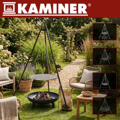 Kaminer 27556 Grilovací trojnožka s roštom 190 x 70 cm