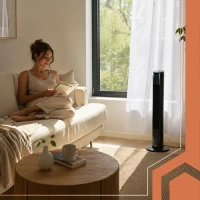Ruhhy 27834 Stojanový ventilátor s diaľkovým ovládaním, 83 cm, 45 W, čierny