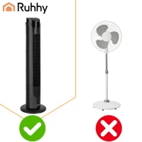 Ruhhy 27834 Stojanový ventilátor s diaľkovým ovládaním, 83 cm, 45 W, čierny