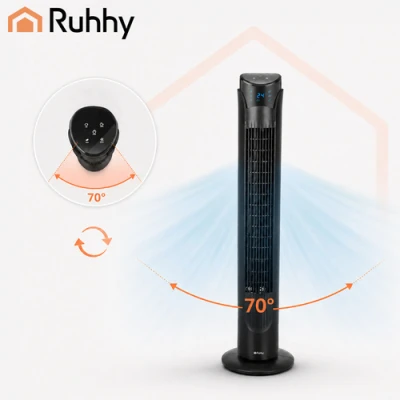 Ruhhy 27834 Stojanový ventilátor s diaľkovým ovládaním, 83 cm, 45 W, čierny