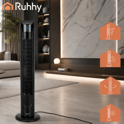 Ruhhy 27834 Stojanový ventilátor s diaľkovým ovládaním, 83 cm, 45 W, čierny