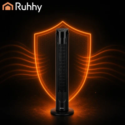 Ruhhy 27834 Stojanový ventilátor s diaľkovým ovládaním, 83 cm, 45 W, čierny