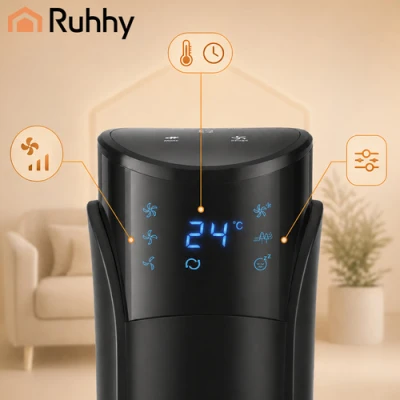 Ruhhy 27834 Stojanový ventilátor s diaľkovým ovládaním, 83 cm, 45 W, čierny