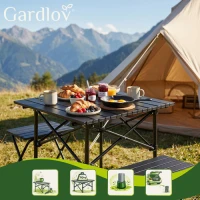 Gardlov 27294 Skladací kempingový stôl 54 x 50 x 49 cm, čierny