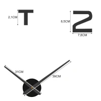 Ruhhy 28335 Dizajnové 3D samolepiace hodiny 60-130 cm, čierne
