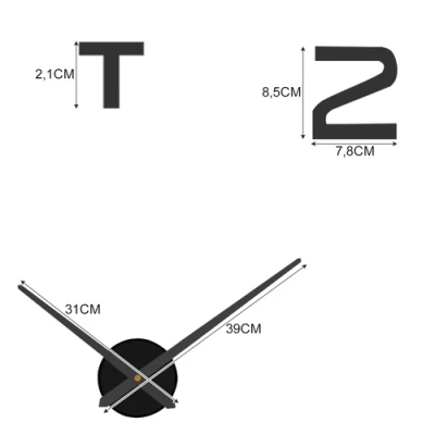 Ruhhy 28335 Dizajnové 3D samolepiace hodiny 60-130 cm, čierne