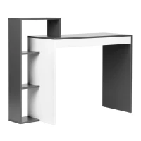 ModernHome CHDK07 Počítačový stôl so štyrmi policami 110 x 40 cm, šedobiely