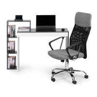 ModernHome CHDK07 Počítačový stôl so štyrmi policami 110 x 40 cm, šedobiely