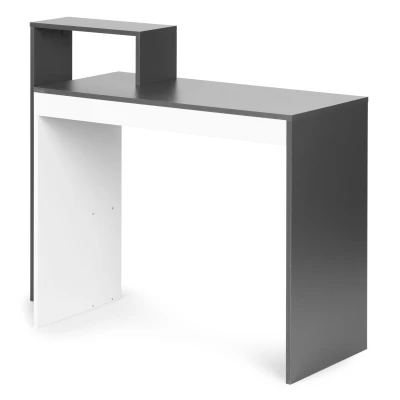 ModernHome CHDK07 Počítačový stôl so štyrmi policami 110 x 40 cm, šedobiely