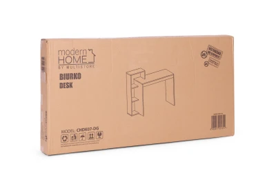 ModernHome CHDK07 Počítačový stôl so štyrmi policami 110 x 40 cm, šedobiely