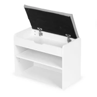 ModernHome CHXG01 Skriňa na topánky s odklápacím sedadlom, 2 police, biela