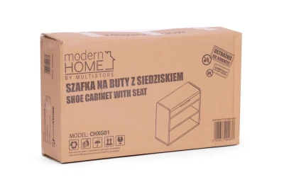 ModernHome CHXG01 Skriňa na topánky s odklápacím sedadlom, 2 police, biela