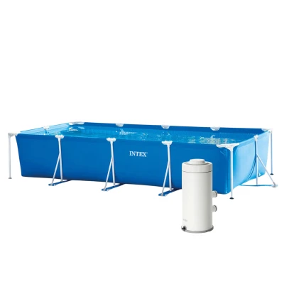 INTEX 28274 Zahradní obdélníkový rámový bazén s filtrací 450 x 220 x 84 cm