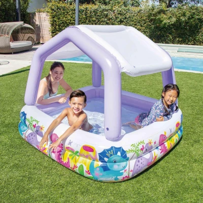 INTEX 57470 Detský nafukovací bazénik so strechou DINO, fialový