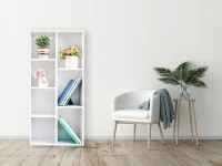 ModernHome WYJ-071 Policový regál 50 x 24 x 106 cm, 7 polic, bílý