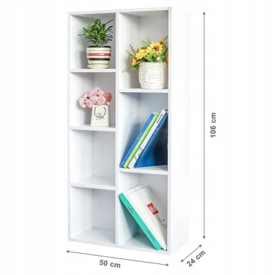 ModernHome WYJ-071 Policový regál 50 x 24 x 106 cm, 7 polic, bílý