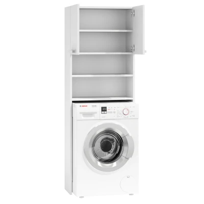 ModernHome RH1908 Regál nad pračku s policemi 181 x 63,5 x 30 cm, bílý