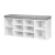 ModernHome WYJ-015 Botník s čalouněnou lavicí 30,5 x 104 x 49 cm, 10 polic, bílý