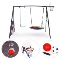 ECOTOYS JSP-SWD Multifunkční dětská zahradní houpačka + sportovní prvky 4 v 1