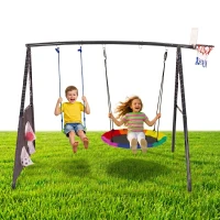 ECOTOYS JSP-SWD Multifunkční dětská zahradní houpačka + sportovní prvky 4 v 1