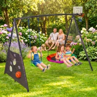 ECOTOYS JSP-SWD Multifunkční dětská zahradní houpačka + sportovní prvky 4 v 1