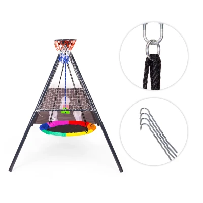 ECOTOYS JSP-SWD Multifunkční dětská zahradní houpačka + sportovní prvky 4 v 1