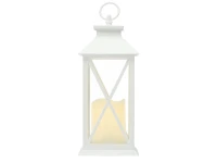Verk 12386 Dekorativní LED lucerna se svíčkou, 28 cm, 3x AAA baterie, bílá