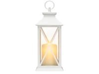 Verk 12386 Dekorativní LED lucerna se svíčkou, 28 cm, 3x AAA baterie, bílá