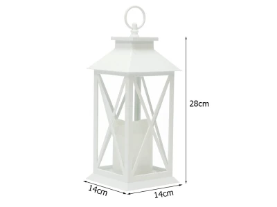 Verk 12386 Dekorativní LED lucerna se svíčkou, 28 cm, 3x AAA baterie, bílá