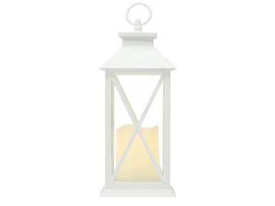 Verk 12386 Dekorativní LED lucerna se svíčkou, 28 cm, 3x AAA baterie, bílá