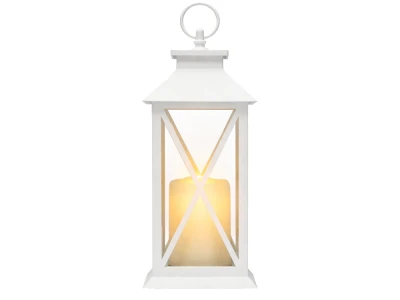 Verk 12386 Dekorativní LED lucerna se svíčkou, 28 cm, 3x AAA baterie, bílá