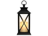 Verk 12386 Dekorativní LED lucerna se svíčkou, 28 cm, 3x AAA baterie, černá