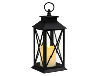 Verk 12386 Dekorativní LED lucerna se svíčkou, 28 cm, 3x AAA baterie, černá