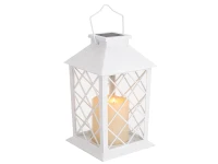 Verk 12387 Dekorativní LED lucerna se svíčkou, 28 cm, solární panel, bílá