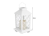 Verk 12387 Dekoratívna LED lucerna so sviečkou, 28 cm, solárny panel, biela
