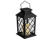 Verk 12387 Dekorativní LED lucerna se svíčkou, 28 cm, solární panel, černá