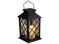Verk 12387 Dekorativní LED lucerna se svíčkou, 28 cm, solární panel, černá