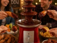 Verk 07554 Čokoládová fontána na fondue, 3 úrovne, 65 W, 230 V, 50 Hz, červená