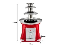 Verk 07554 Čokoládová fontána na fondue, 3 úrovne, 65 W, 230 V, 50 Hz, červená
