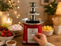Verk 07554 Čokoládová fontána na fondue, 3 úrovne, 65 W, 230 V, 50 Hz, červená