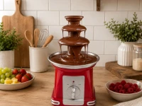Verk 07554 Čokoládová fontána na fondue, 3 úrovne, 65 W, 230 V, 50 Hz, červená