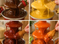 Verk 07554 Čokoládová fontána na fondue, 3 úrovne, 65 W, 230 V, 50 Hz, červená