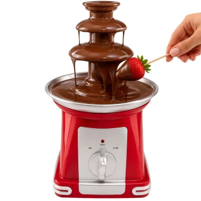 Verk 07554 Čokoládová fontána na fondue, 3 úrovne, 65 W, 230 V, 50 Hz, červená