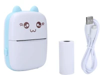 Verk 27319 Mini termotlačiareň na fotografické štítky, Bluetooth, modrá mačka