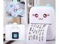 Verk 27319 Mini termotlačiareň na fotografické štítky, Bluetooth, modrá mačka