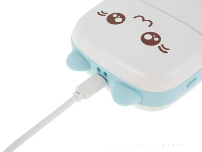Verk 27319 Mini termotlačiareň na fotografické štítky, Bluetooth, modrá mačka
