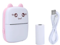 Verk 27319 Mini termotiskárna na štítkové fotografie, Bluetooth, růžová kočka